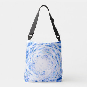 Blått och vitt färgämne Crossbody Bag Axelväska