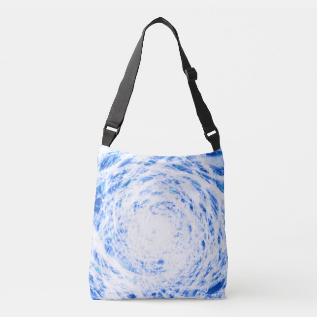 Blått och vitt färgämne Crossbody Bag Axelväska (Framsida)