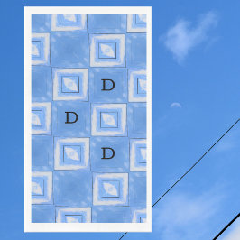 Blått och vitt färgämne med Initialer Pappersservett