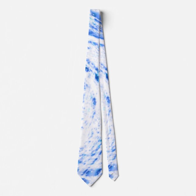 Blått och vitt färgämne slips (Framsida)