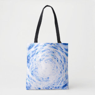 Blått och vitt färgämne - tote Bag Tygkasse