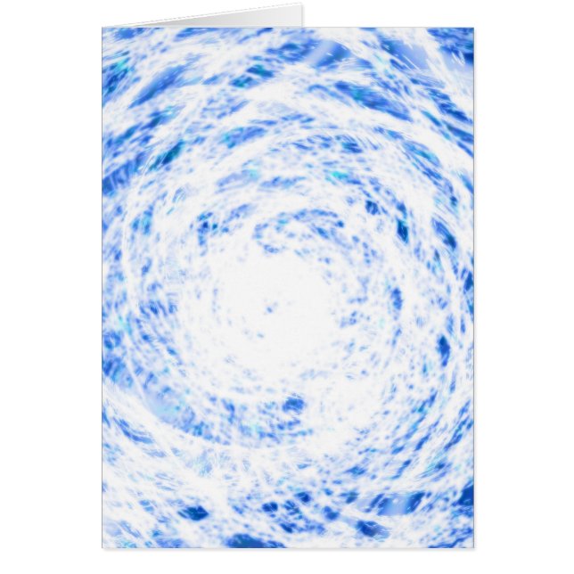 Blått och vitt färgkort hälsningskort (Framsidan)