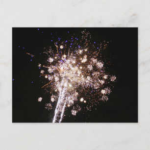 Blått och vitt Fireworks Vykort