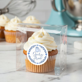 Blått och vitt för Mjölk utan mejerifri jug och an Runt Klistermärke