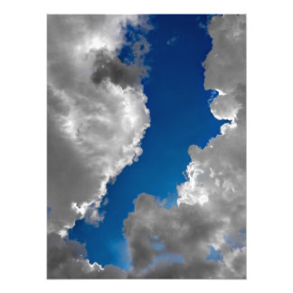 Blått och vitt fototryck