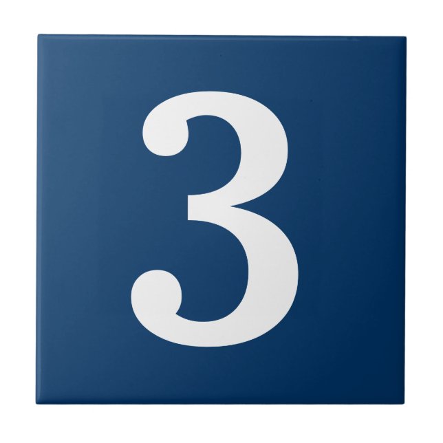 Blått och vitt gatunummer för adress kakelplatta (Framsidan)