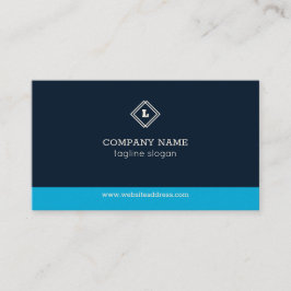 Blått och vitt geometriskt visitkort