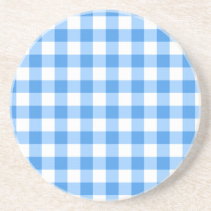 Blått och vitt Gingham Check Mönster Underlägg