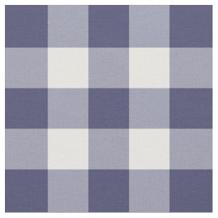 Blått och vitt Gingham Mönster Fabric Tyg