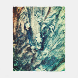 Blått och vitt hav Vinkara Fleecefilt