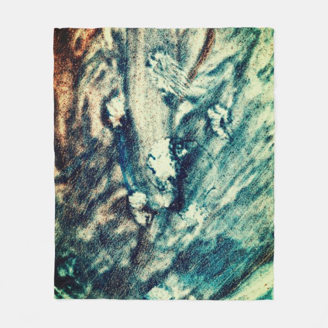 Blått och vitt hav Vinkara Fleecefilt (Framsidan)