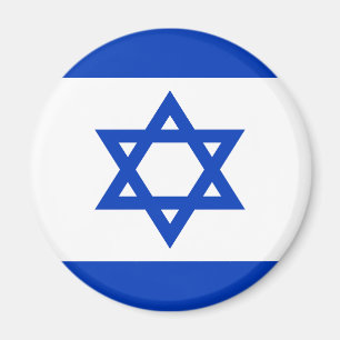 Blått och vitt i israelisk Flagga Magnet