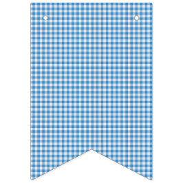 Blått och vitt incheckat papper. Vimplar