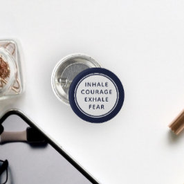 Blått och vitt inhalationsbruk Exhale Fear Knapp