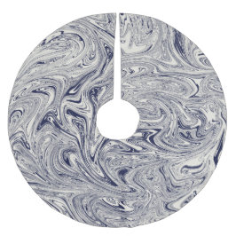 Blått och vitt julgransmatta borstad polyester