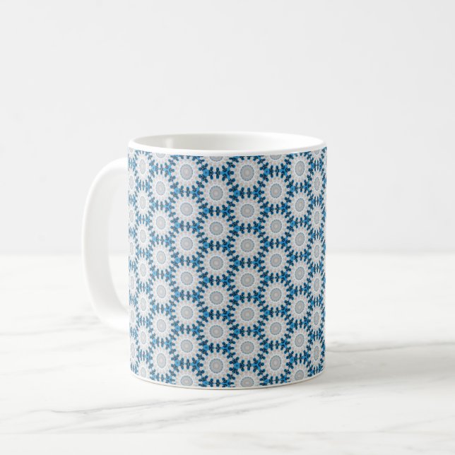 Blått och vitt kaffemugg (Framsida vänster)