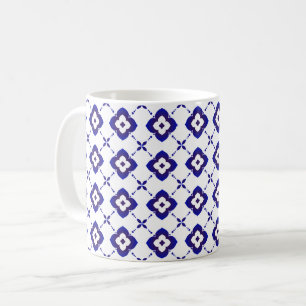 Blått och vitt keramiskt Mönster-kaffe Mugg