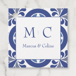 Blått och vitt kustområde Bröllop Gåvor Etiketter