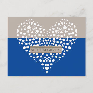 Blått och vitt latinskt tackkort vykort