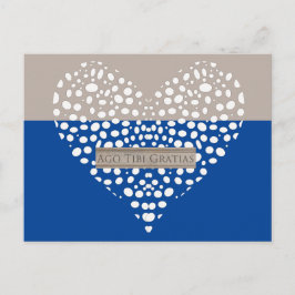 Blått och vitt latinskt tackkort vykort