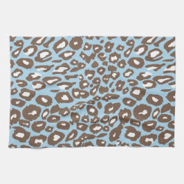 Blått och vitt leopard Skriv ut Kökshandduk