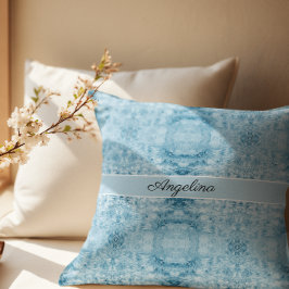 Blått och vitt ludd mönster, anpassade kudde