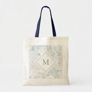 Blått och vitt marmor med Diamond Monogram Tygkasse