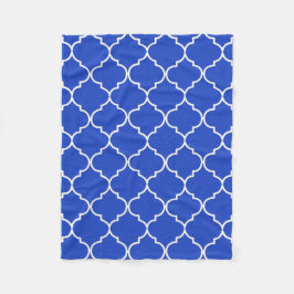 Blått och vitt Medelhavet - marockanska Mönster Fleecefilt