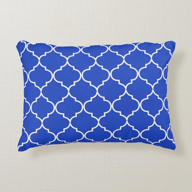 Blått och vitt Medelhavet - marockanska Mönster Prydnadskudde (Framsidan)