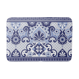 Blått och vitt mexikanskt talavera Folk Art Tile Badrumsmatta