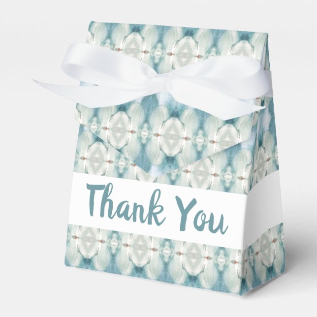 Blått och vitt mönster presentaskar (Framsidan Sidan)