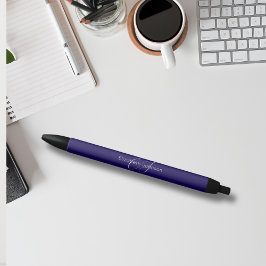 Blått och vitt namn monogram