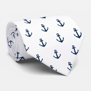 Blått och vitt nautiska ankartryck för Elegant Slips