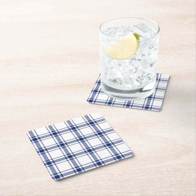 Blått och vitt nautiskt centrum underlägg papper kvadrat (Insitu)