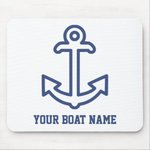 Blått och vitt Personlig Boat Anchor Mouse Pad Musmatta