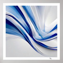 Blått och vitt poster