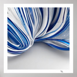 Blått och vitt poster