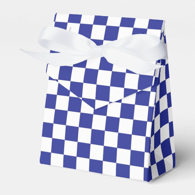 Blått och vitt presentaskar (Framsidan Sidan)