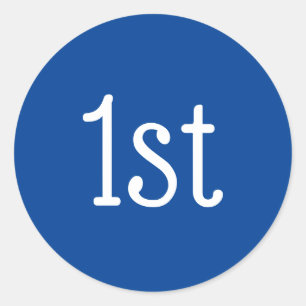 Blått och vitt pris för första Ställe-vinnaren Runt Klistermärke