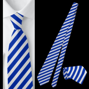 Blått och vitt, rand Abstrakt Mönster Neck Tie Slips