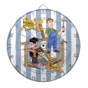 Blått och vitt Rand under uppbyggnad Darttavla