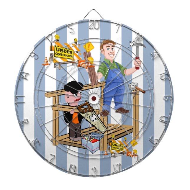 Blått och vitt Rand under uppbyggnad Darttavla (Framsidan)