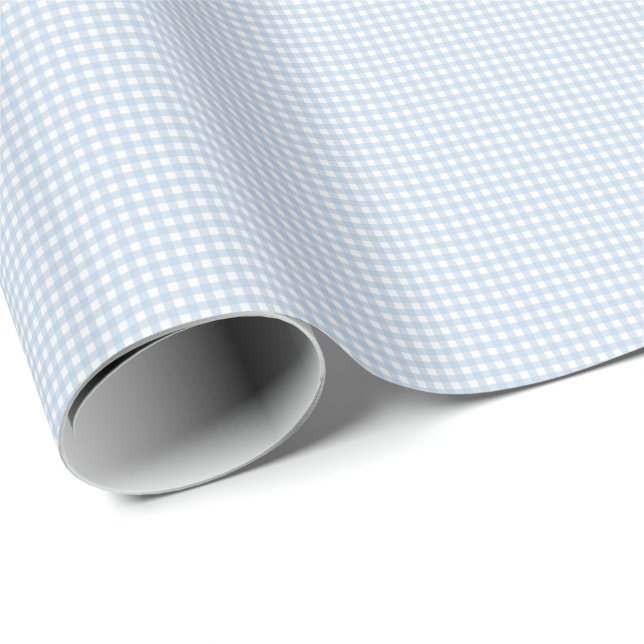 Blått och Vitt Rutigt Presentpapper (Rullad Hörn)