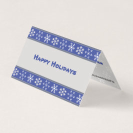 Blått och vitt snöflingat-mappat kort #HolidayZ