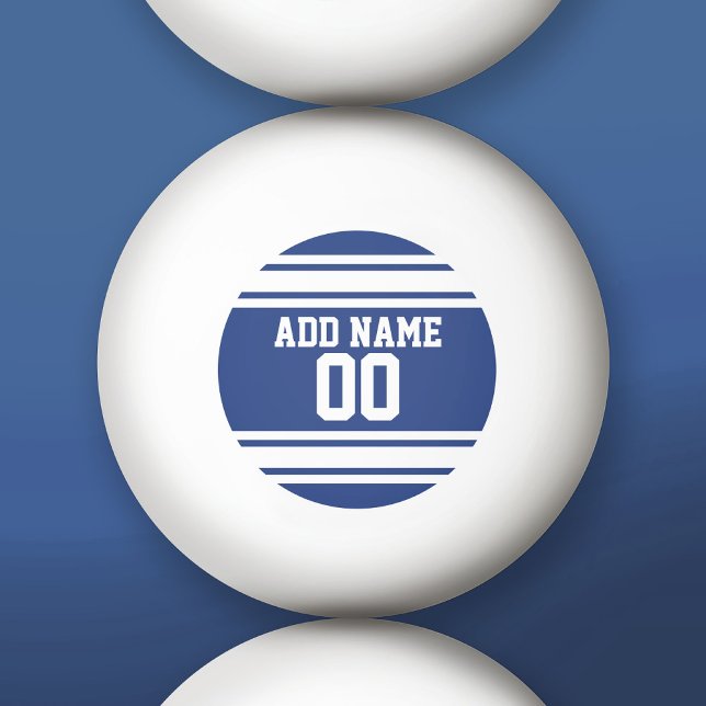 Blått och vitt sportens Jersey-nummer Pingisboll (Custom Ping Pong Balls)