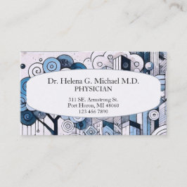 Blått och vitt tidsbeställning kort