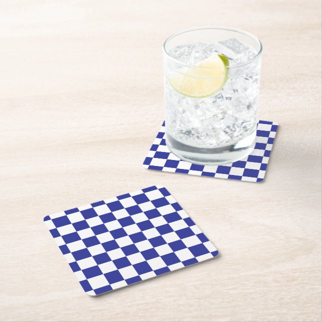 Blått och vitt underlägg papper kvadrat (Insitu)
