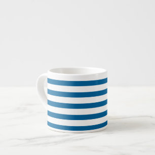 Blått och vitt Vågrät Rand Espressomugg
