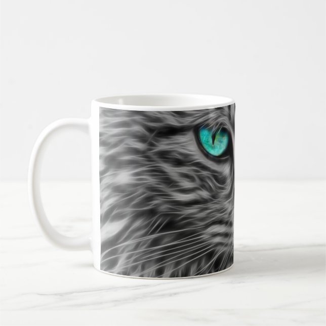Blått Öga Kat Pet Mugg-kaffe Mugg Kopp (Vänster)
