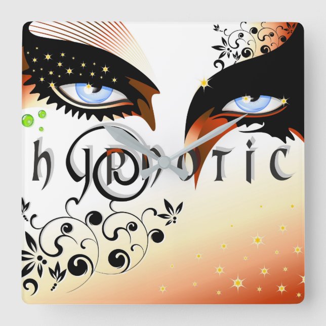 Blått Öga Mode Maka till Fyrkantig Klocka (Framsida)